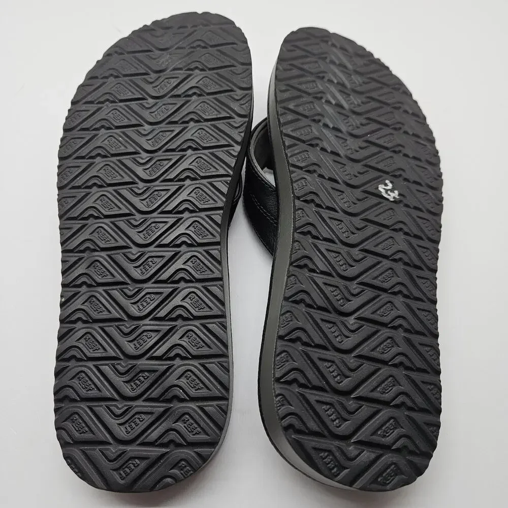 Reef Journeyer Flip Flops Mens 7 Thong Sandals Black Cushion Comfort Beach